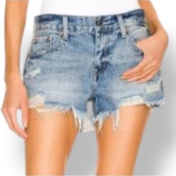 Pistola Light Blue Distressed Jean Shorts - Picture 10 of 10